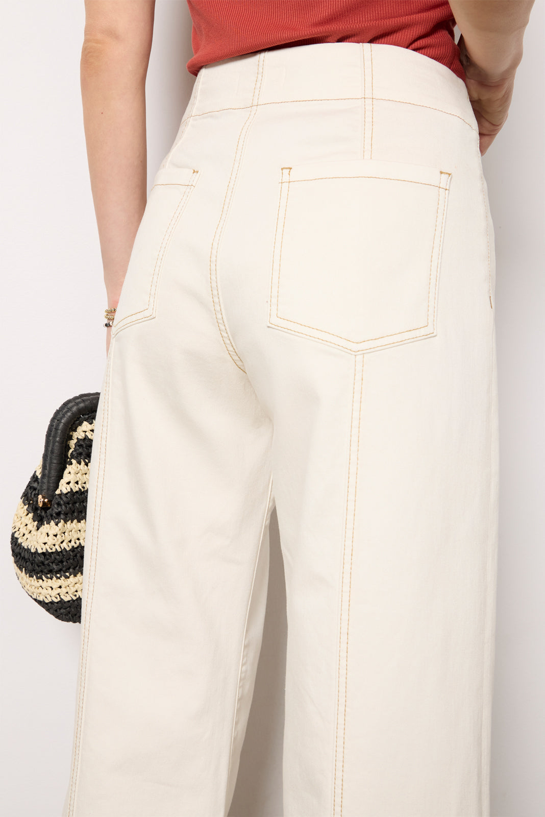Women's Meg Wide Leg with Contrast Stitch Jeans