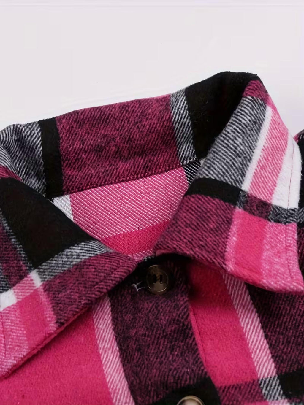Autumn Shacket Plaid Shirt Jacket In Rose Red