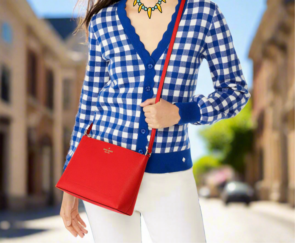 NWT Kate Spade Leila Medium Crossbody Leather Bag KG464 In Red