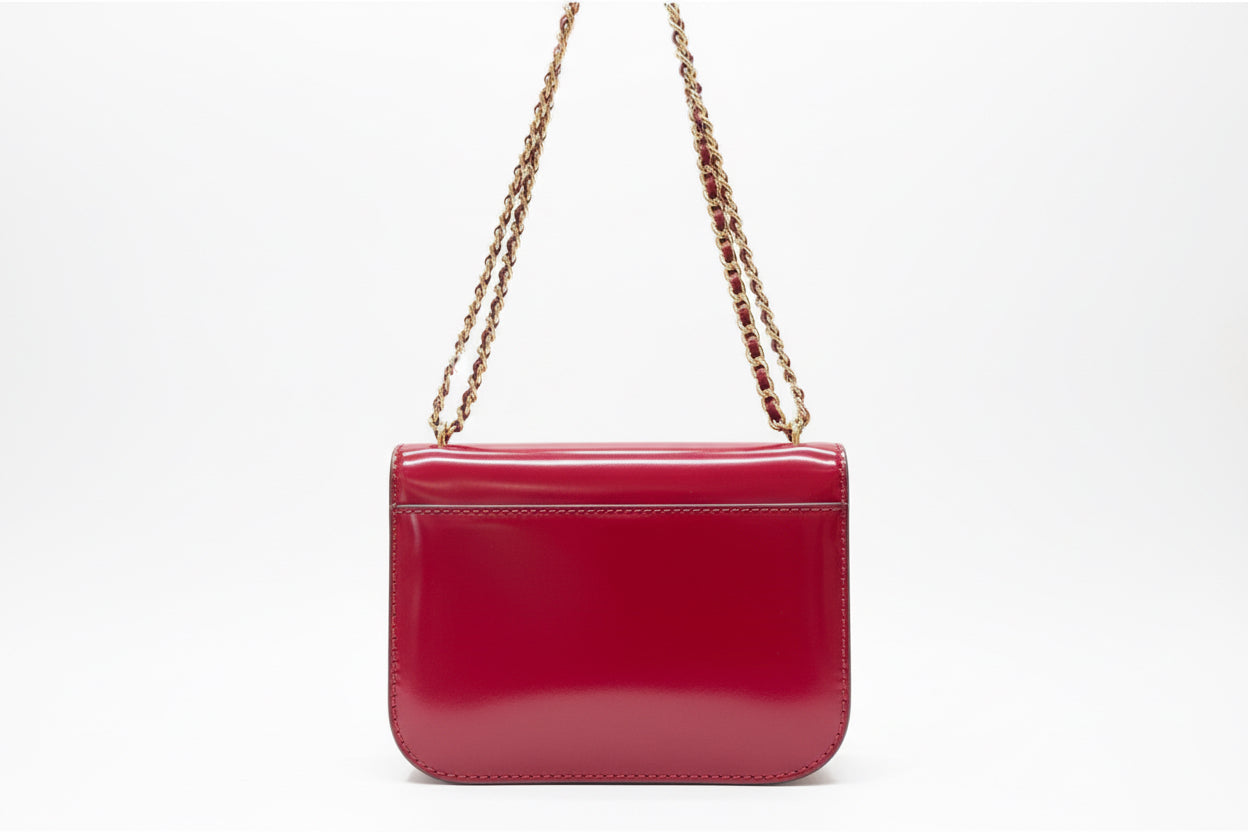 NWT Tory Burch Britten Smooth Small Adjustable Leather Shoulder/ Crossbody Bag In Red
