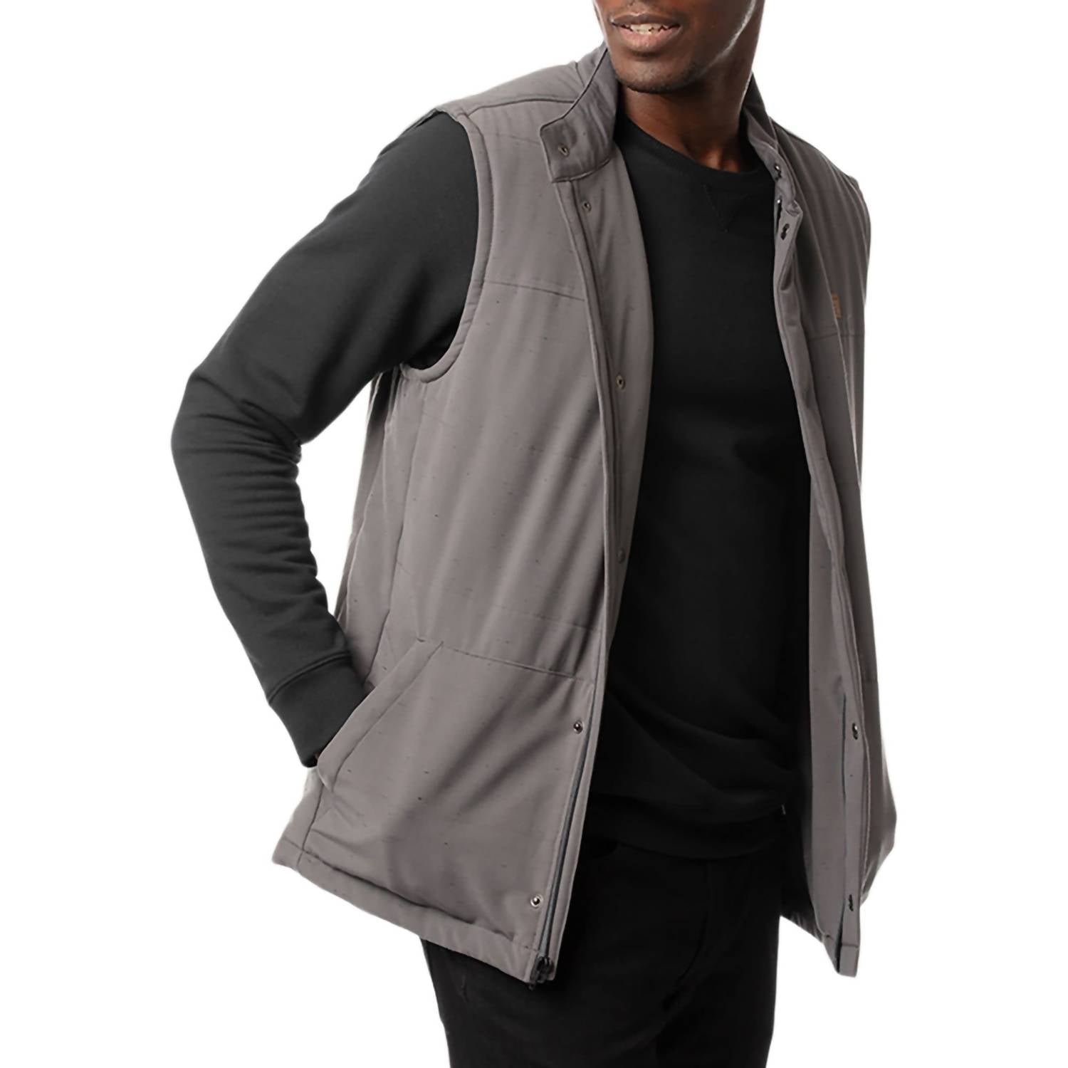 Snowbody Better Golf Vest In Gray Pinstripe