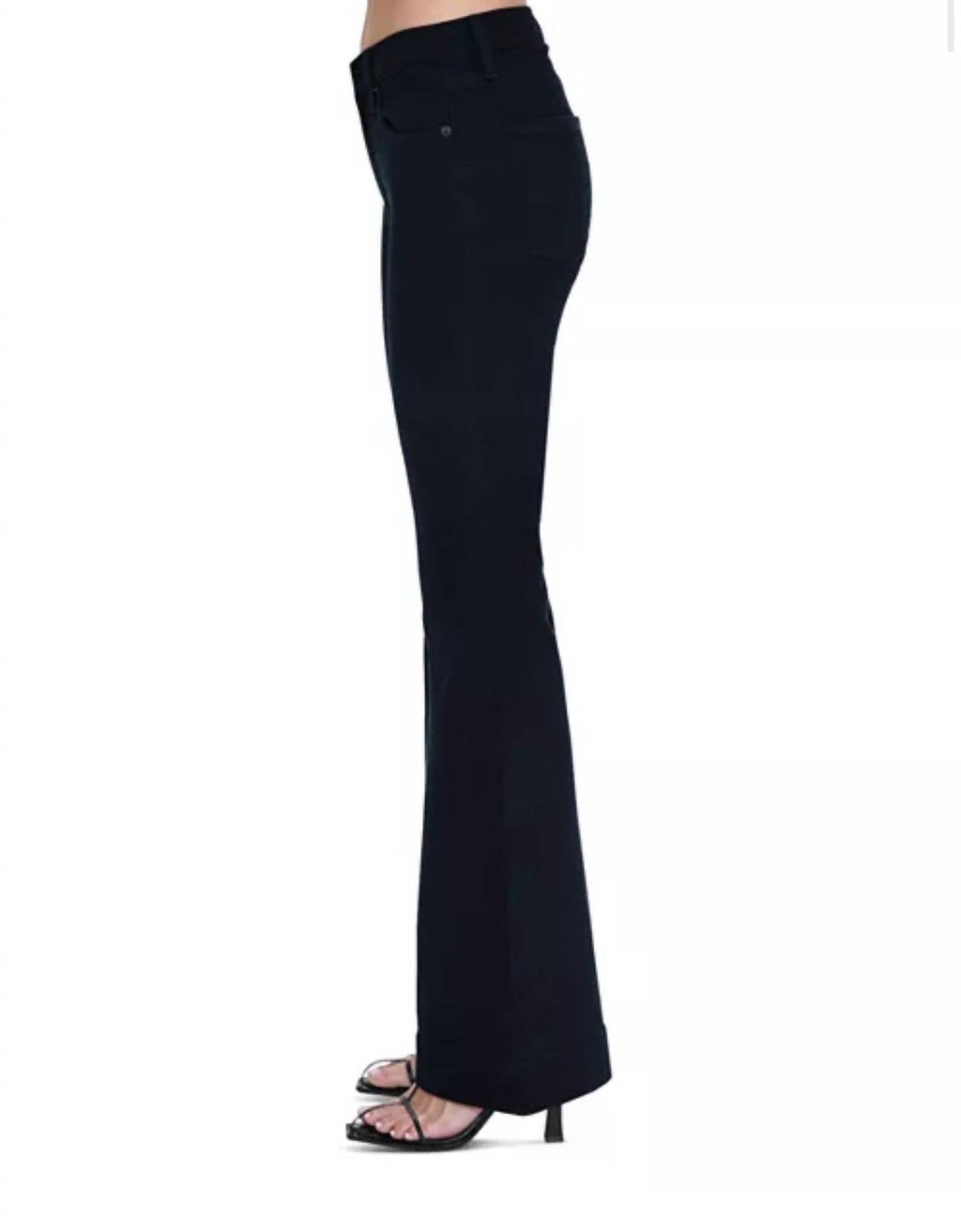 Kinsley Mid Rise Ultra Flare Pants In Noir
