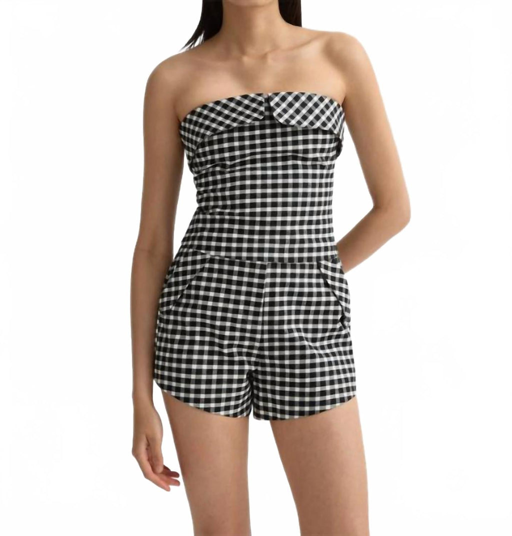 Chiara Strapless Top In Black/ White