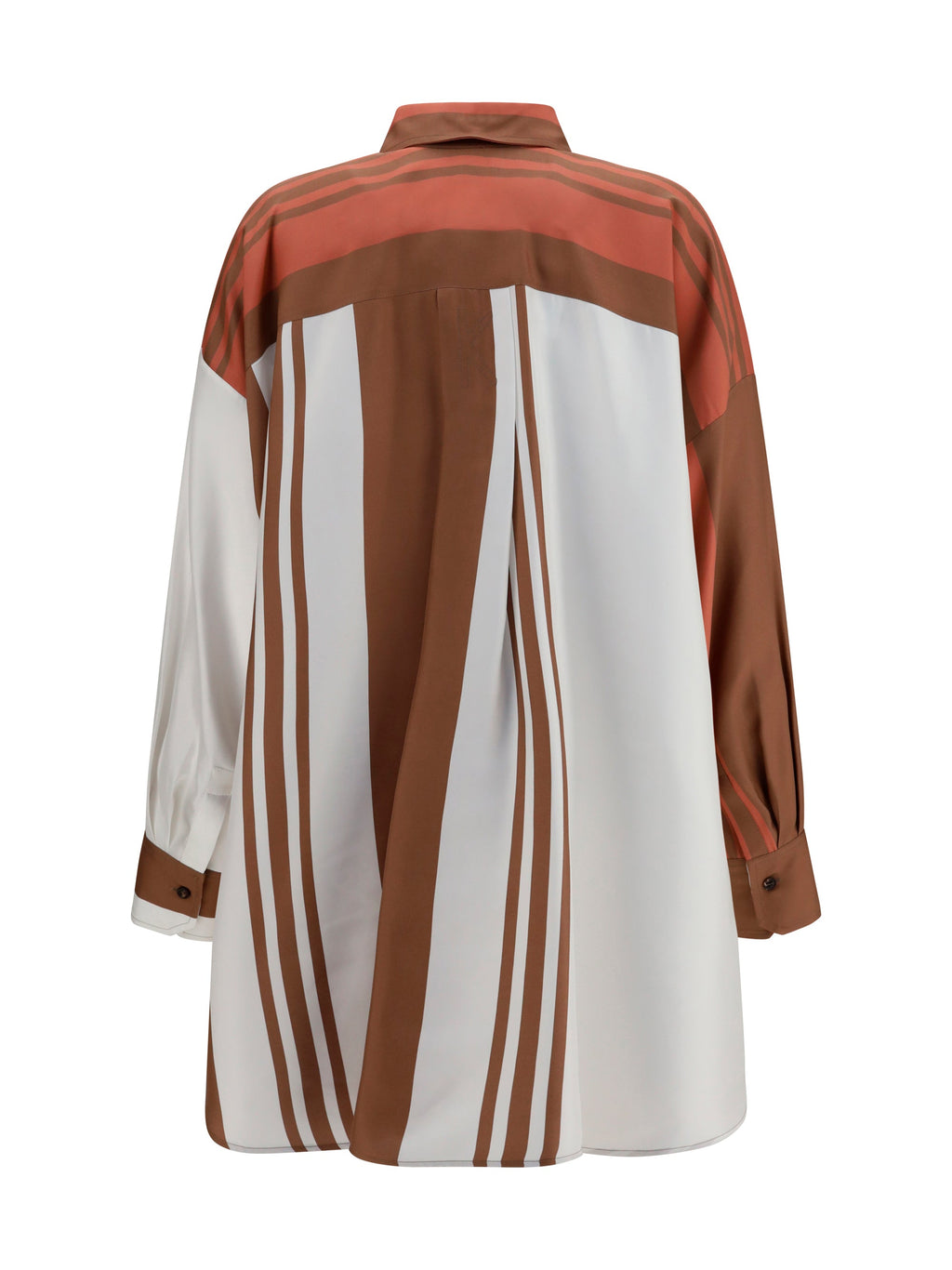 Kiton Women Long Striped Silk Shirt