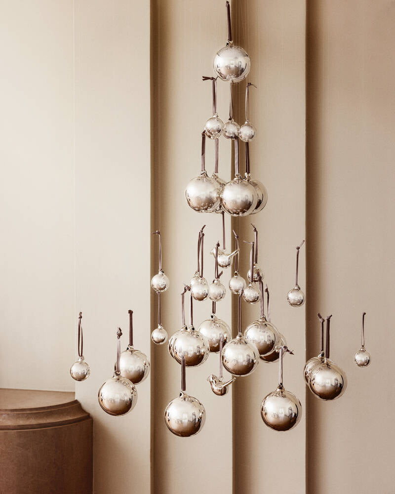 Iittala glass ball 40mm silver 5set