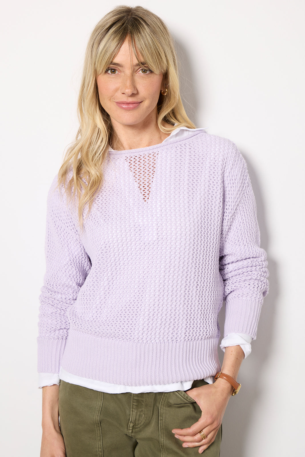 Women's Open Knit Sweater Top