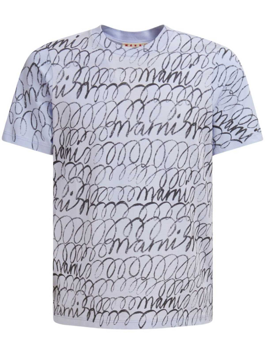 Marni Scribbled Motif Organic Cotton T-Shirt - Illusion Blue