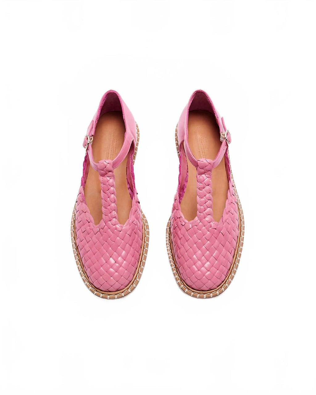 Women's Fragaria Woven T-Strap Shoes In Pink