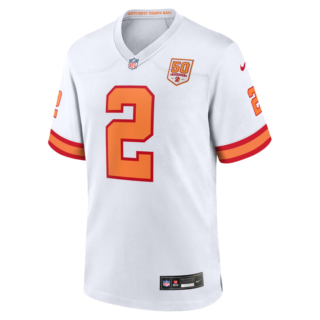 76 Tampa Bay Buccaneers Emeka Egbuka White Alternate 50th Season Game Jersey