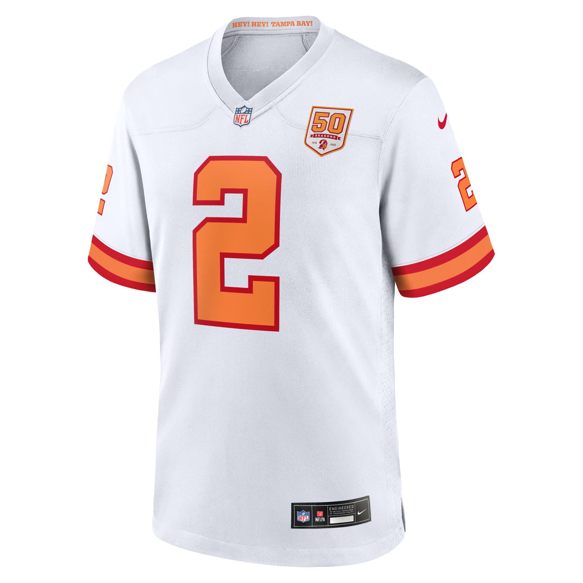 76 Tampa Bay Buccaneers Emeka Egbuka White Alternate 50th Season Game Jersey