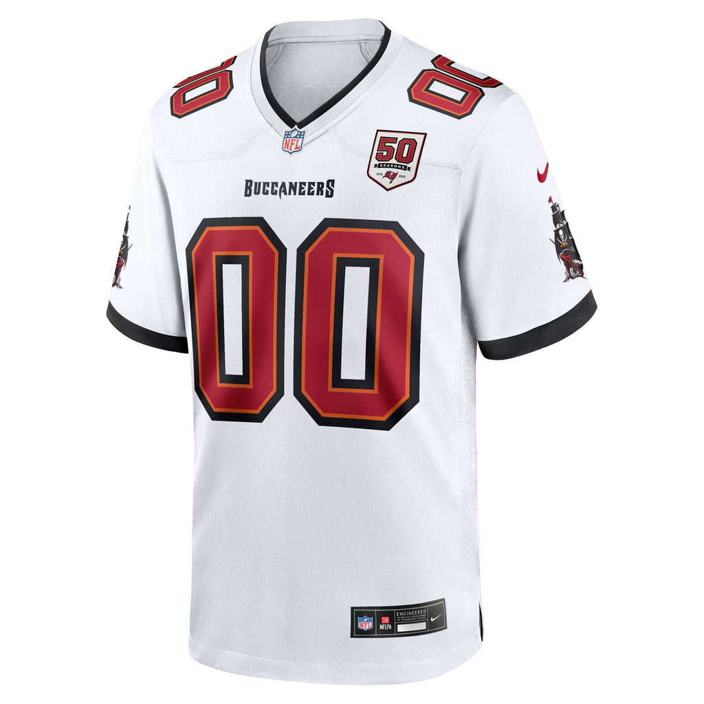 Tampa Bay Buccaneers White 50th Season Custom Game Jersey