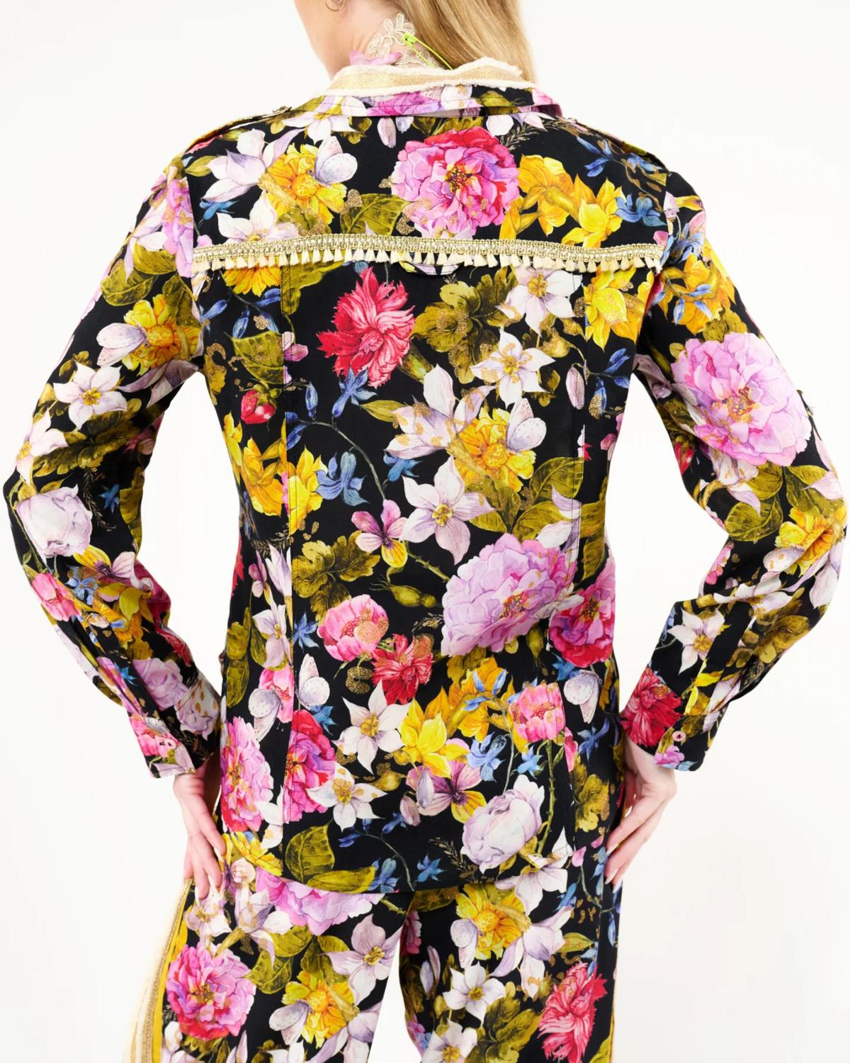 Flower Bomb Button-Down Shirt In Night Floral