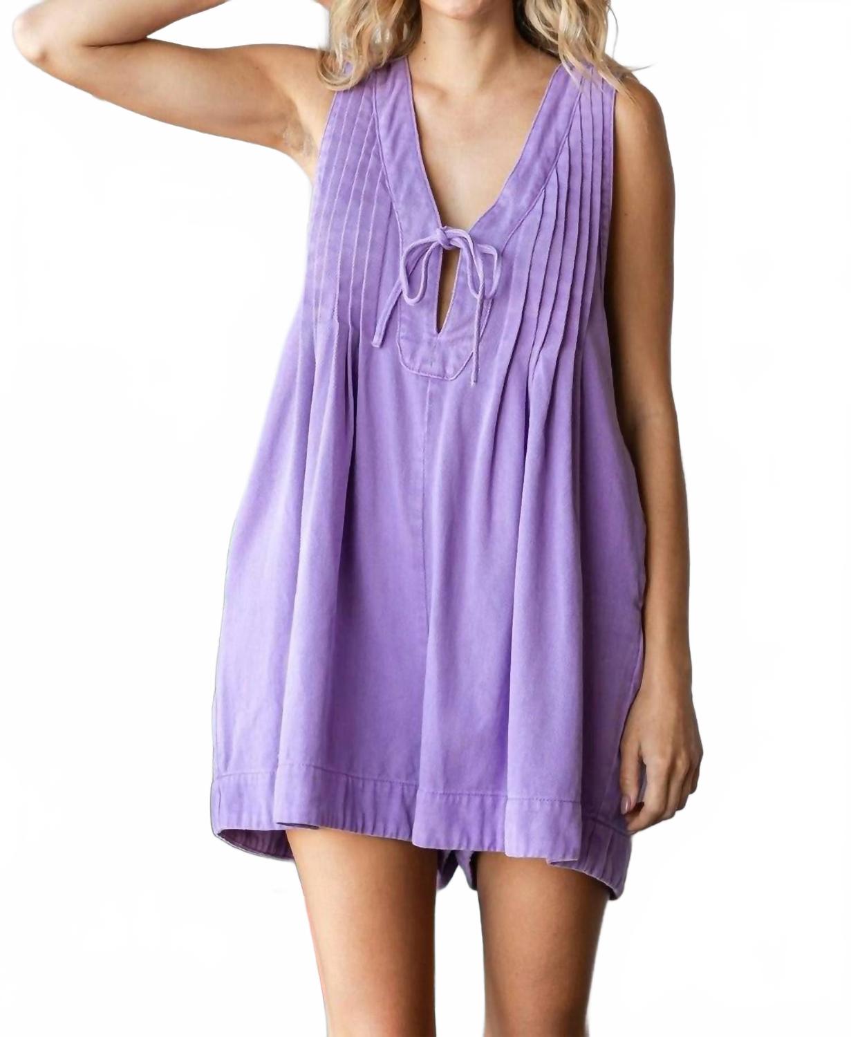 Gotcha Vintage Denim Romper In Purple