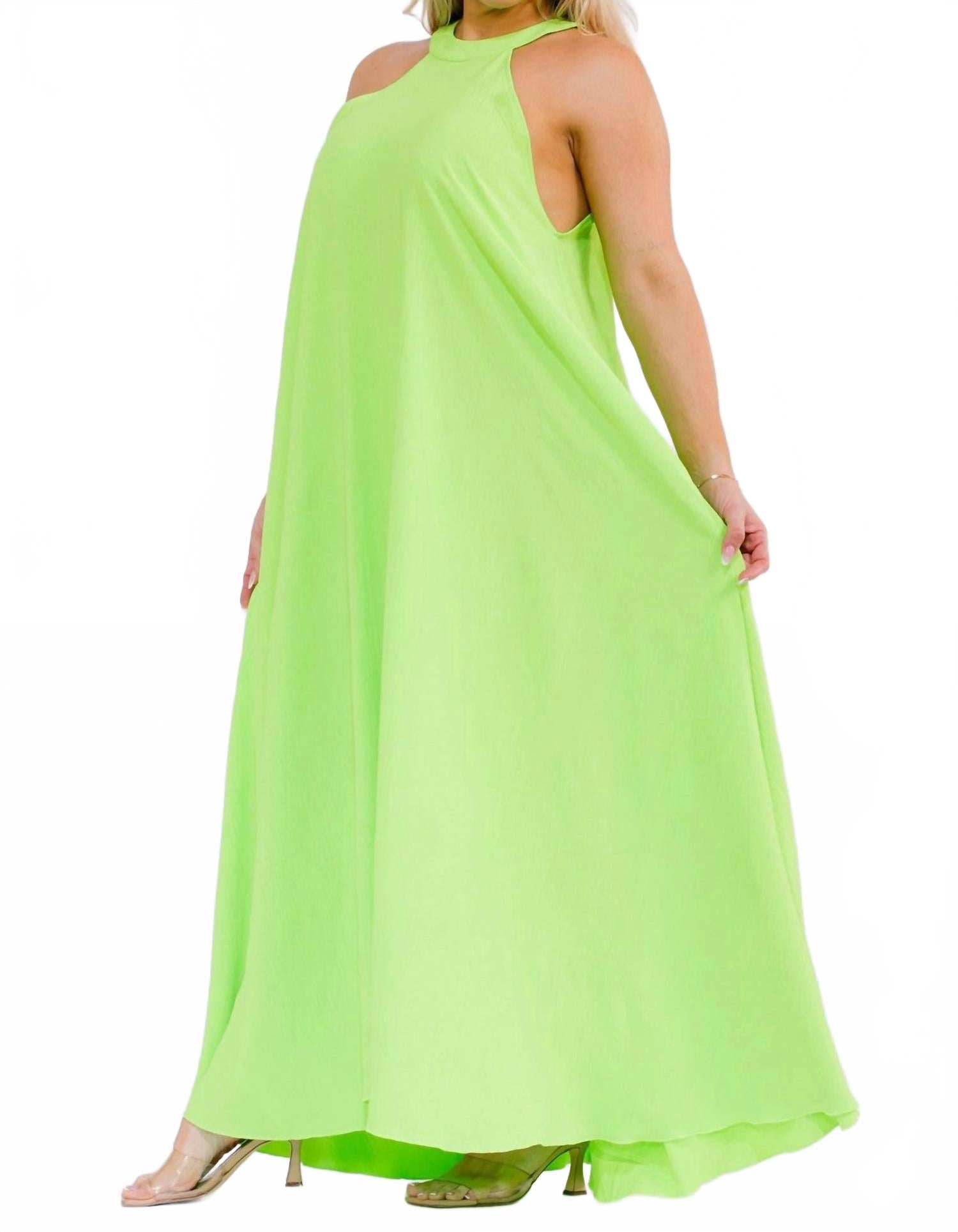 Flowy Maxi Dress In Lime