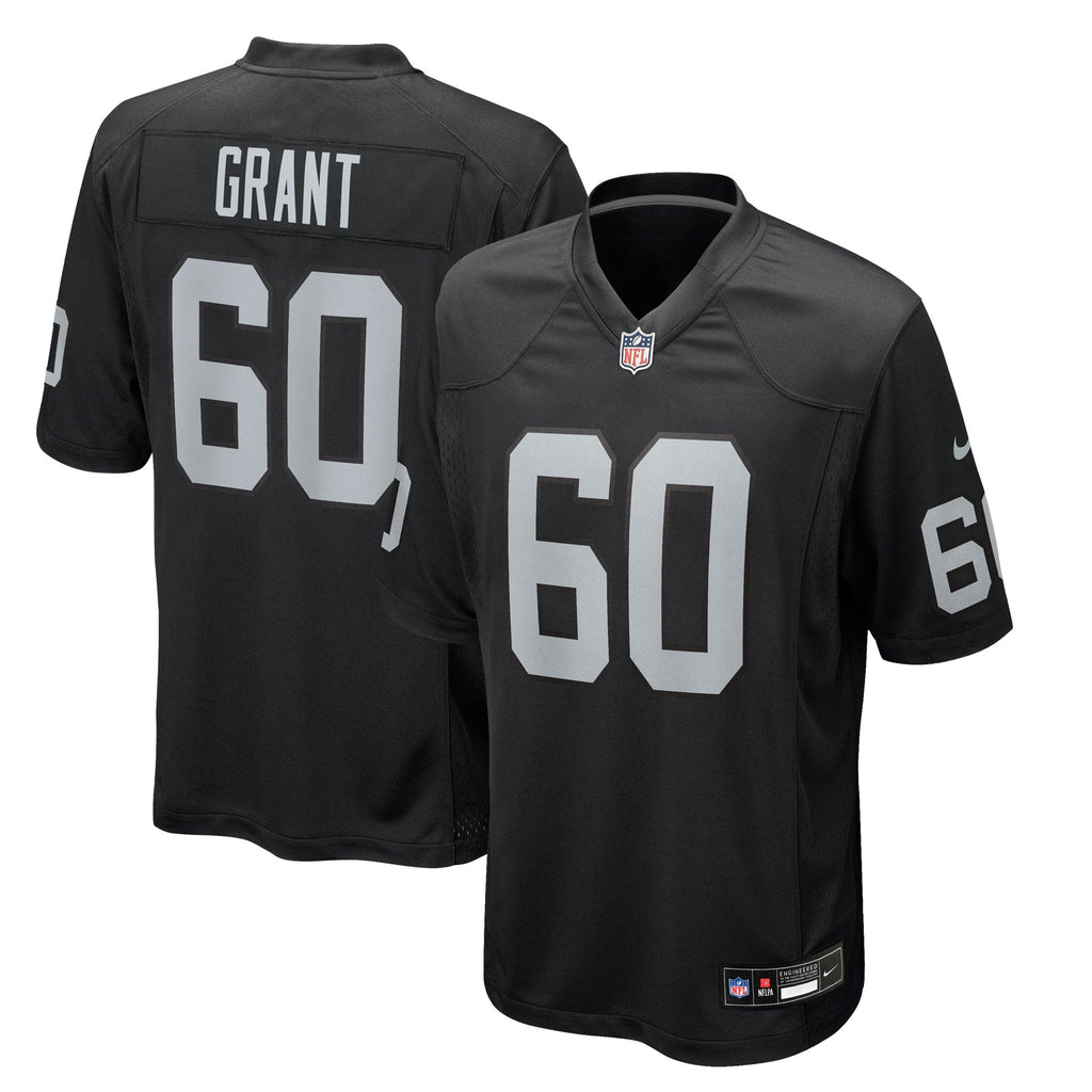 Las Vegas Raiders Charles Grant Black Team Game Jersey