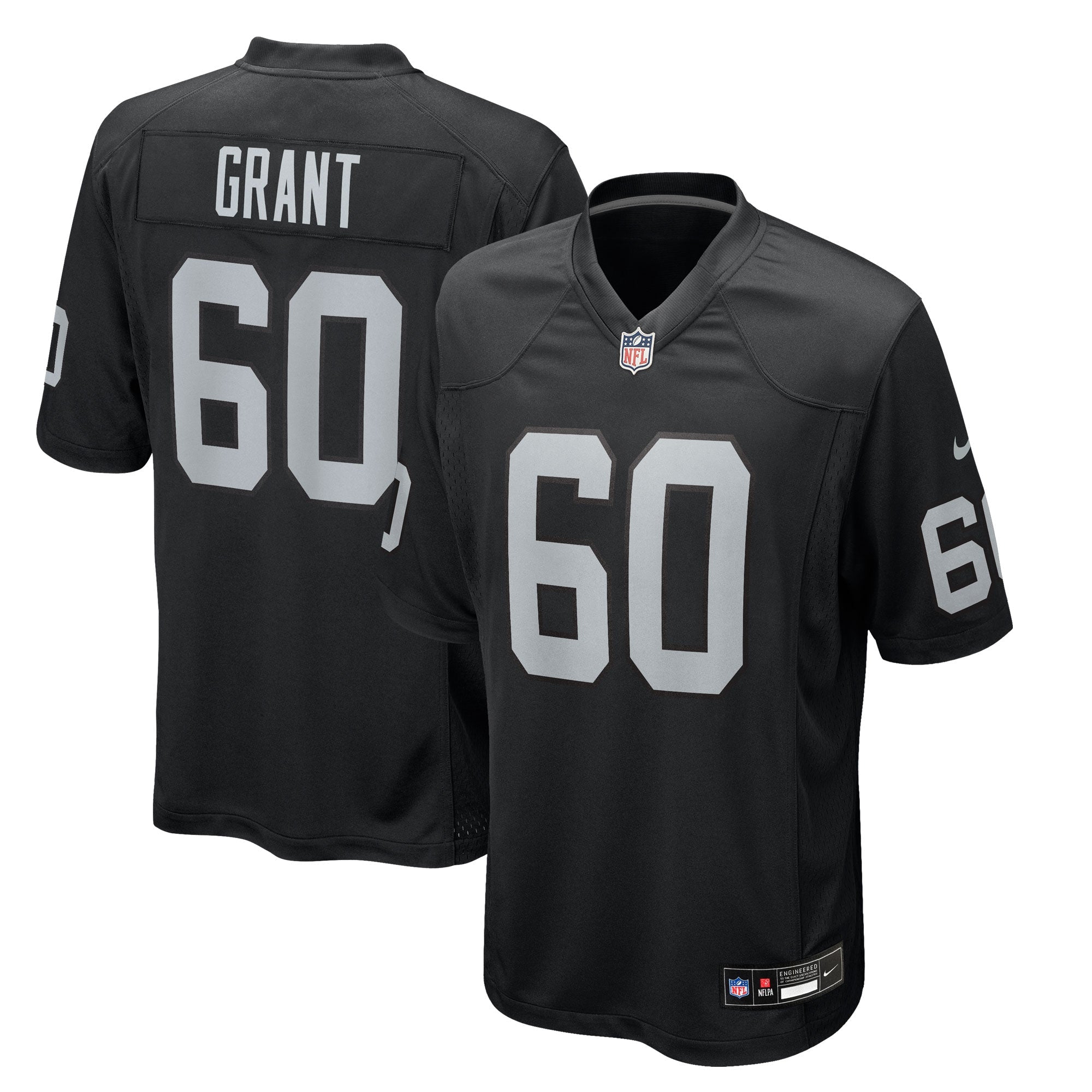 Las Vegas Raiders Charles Grant Black Team Game Jersey