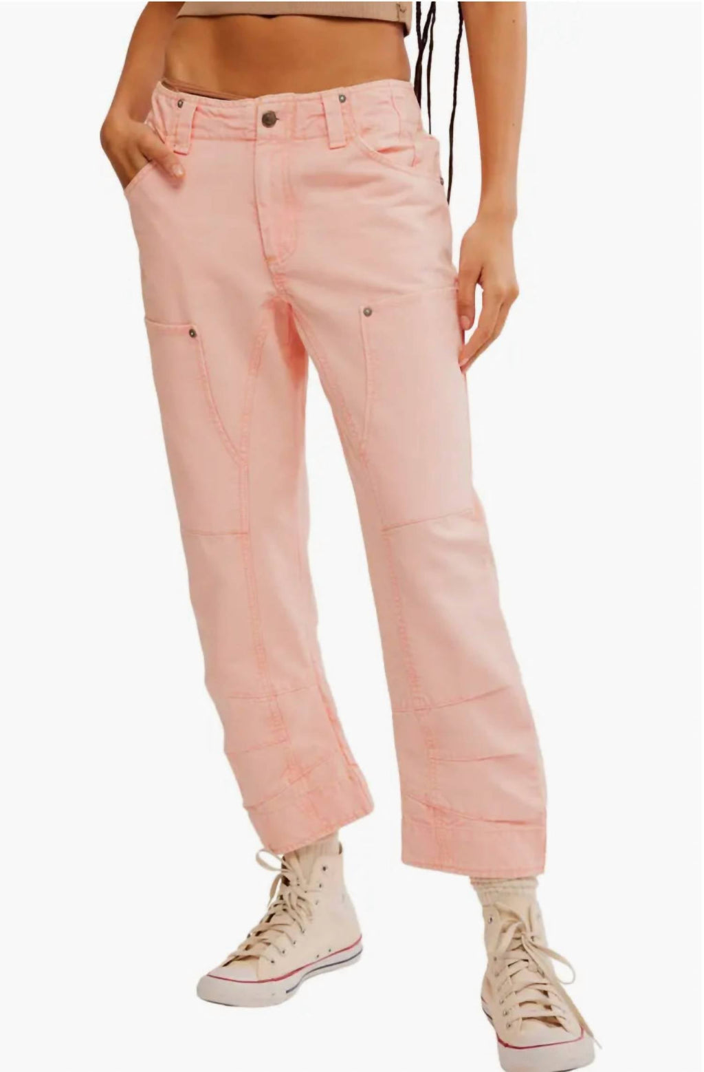 Supersonic High Waist Slim Crop Jeans In Pink