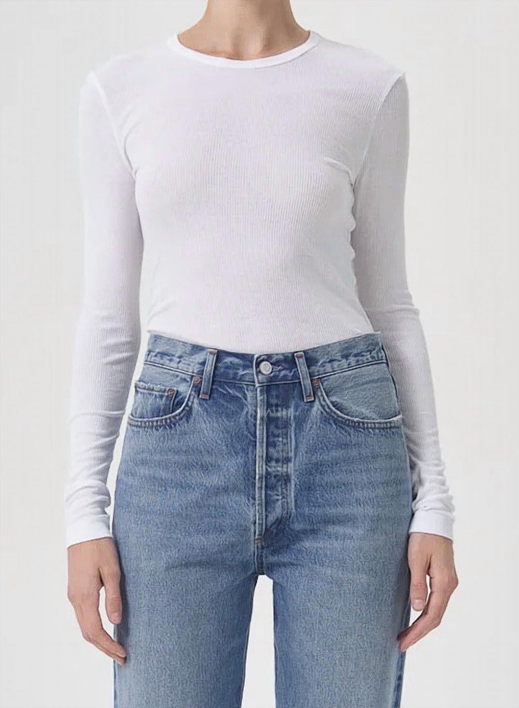 Shona Long Sleeve Tee Top In White