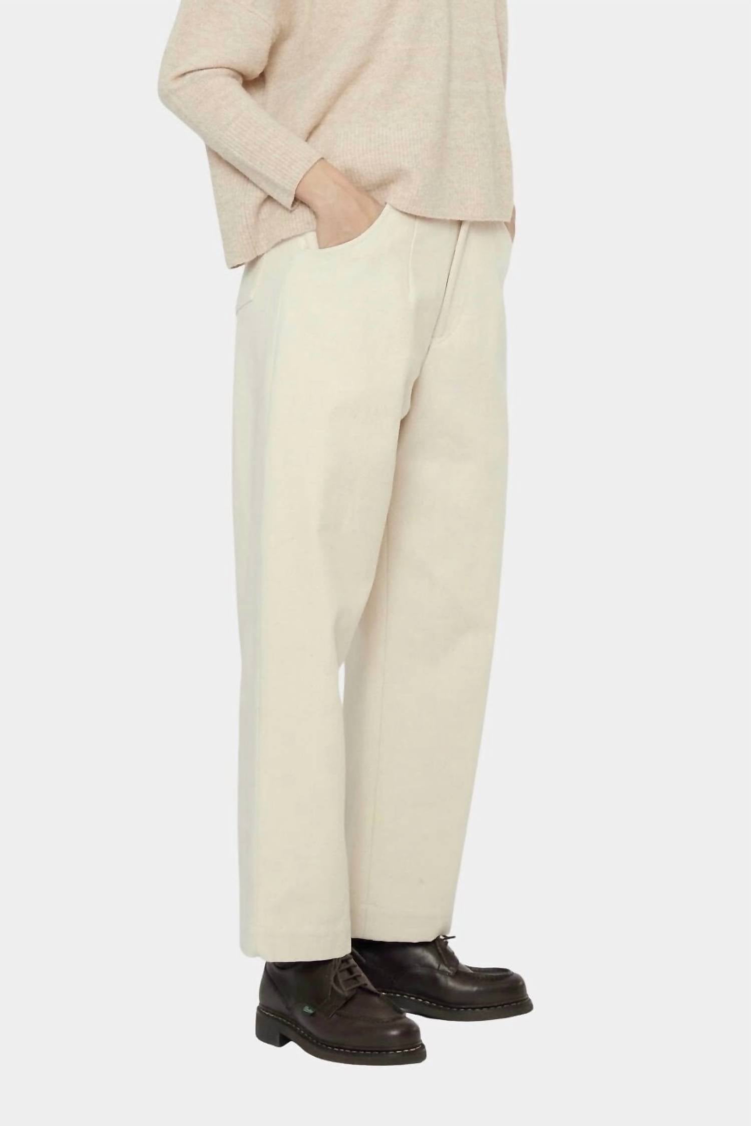 Signature Curve Legged Trousers In Off White