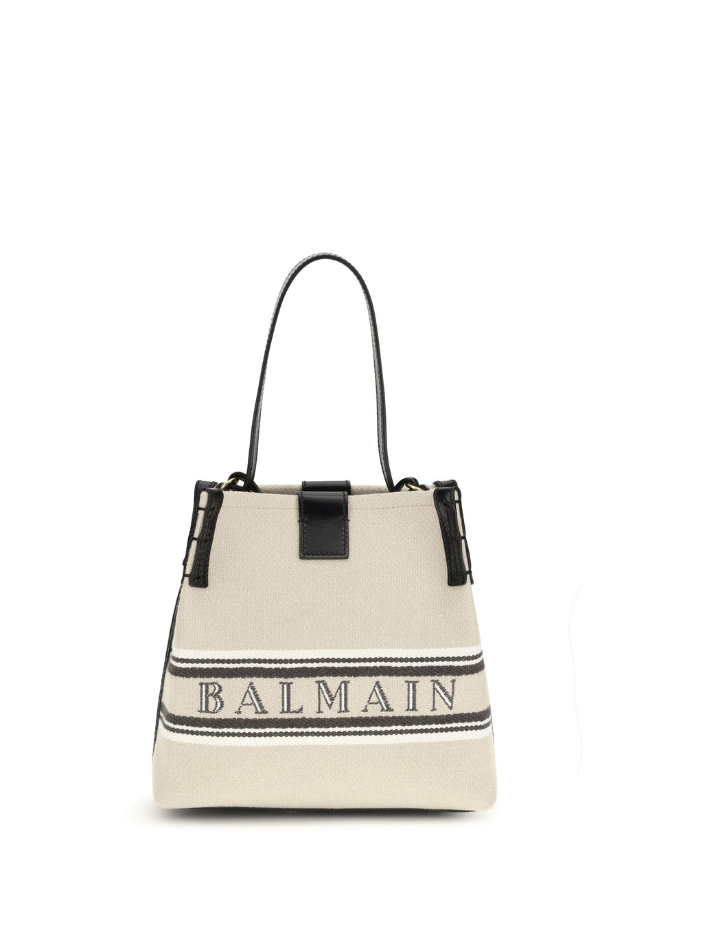 Balmain Women Release Bucket Bag In Canvas And Leather