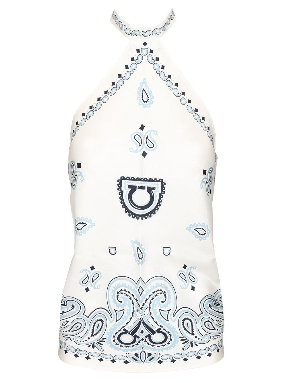 Ferragamo Women "Arabesque" Print Scarf Top