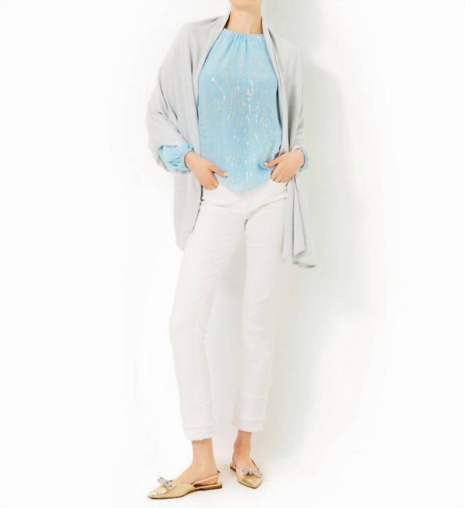 Lanelle Wrap In Heathered Pebble Beach Metallic