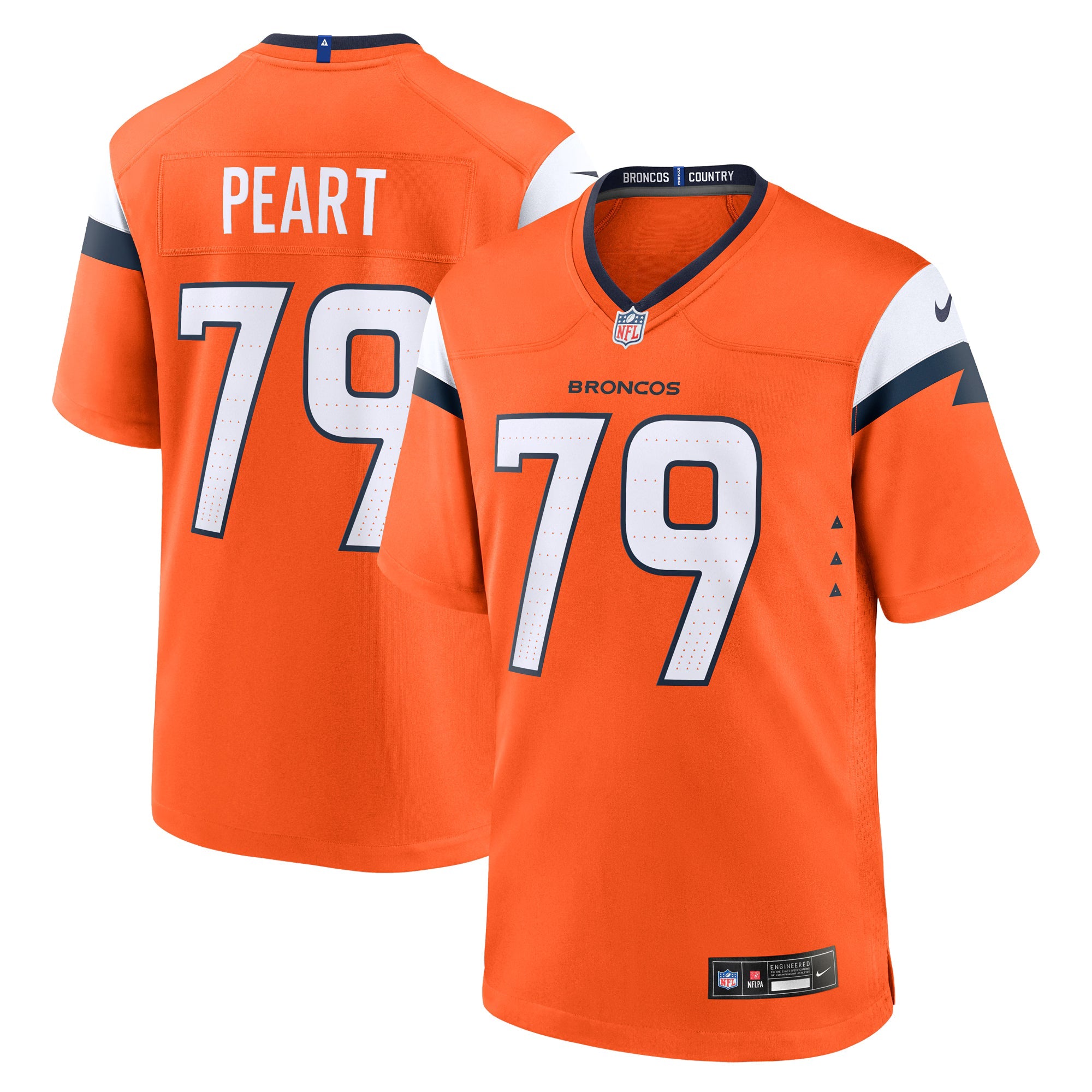 Denver Broncos Matt Peart Orange Team Game Jersey