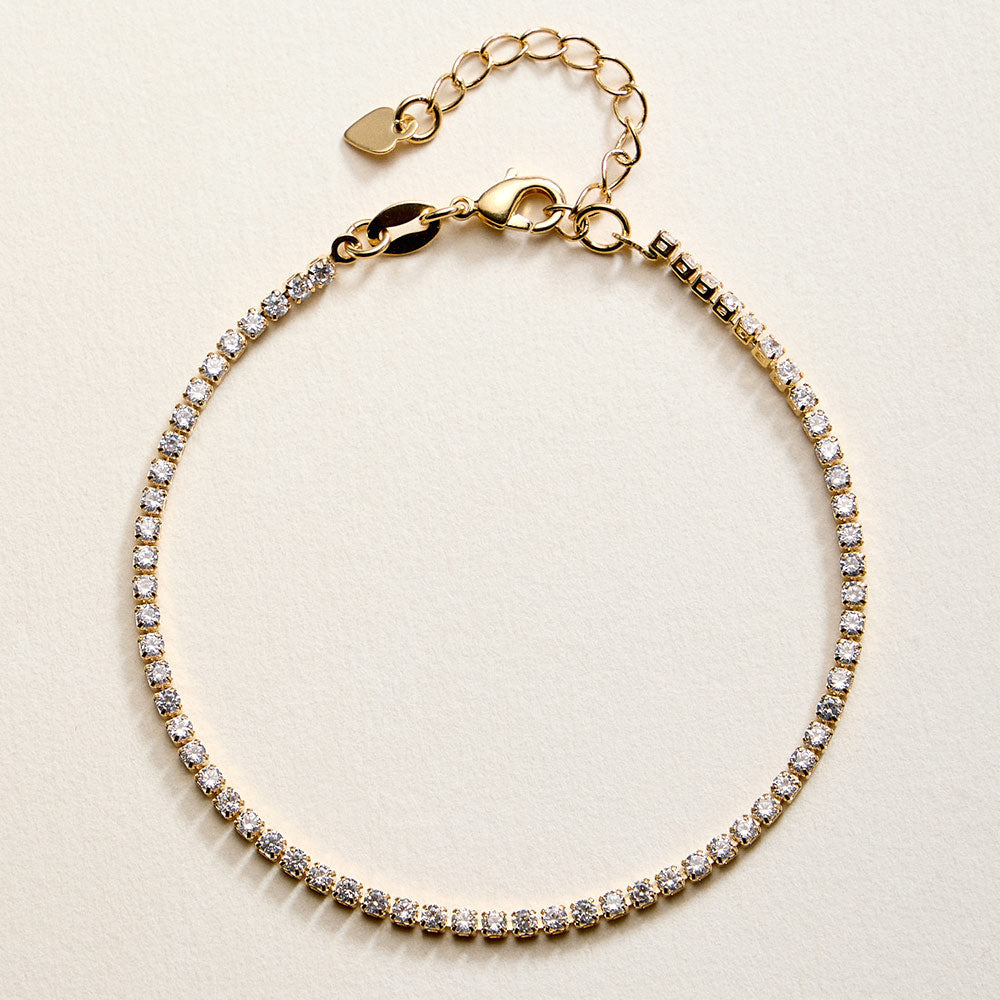 18K Gold Filled Classic CZ Tennis Chain Bracelet
