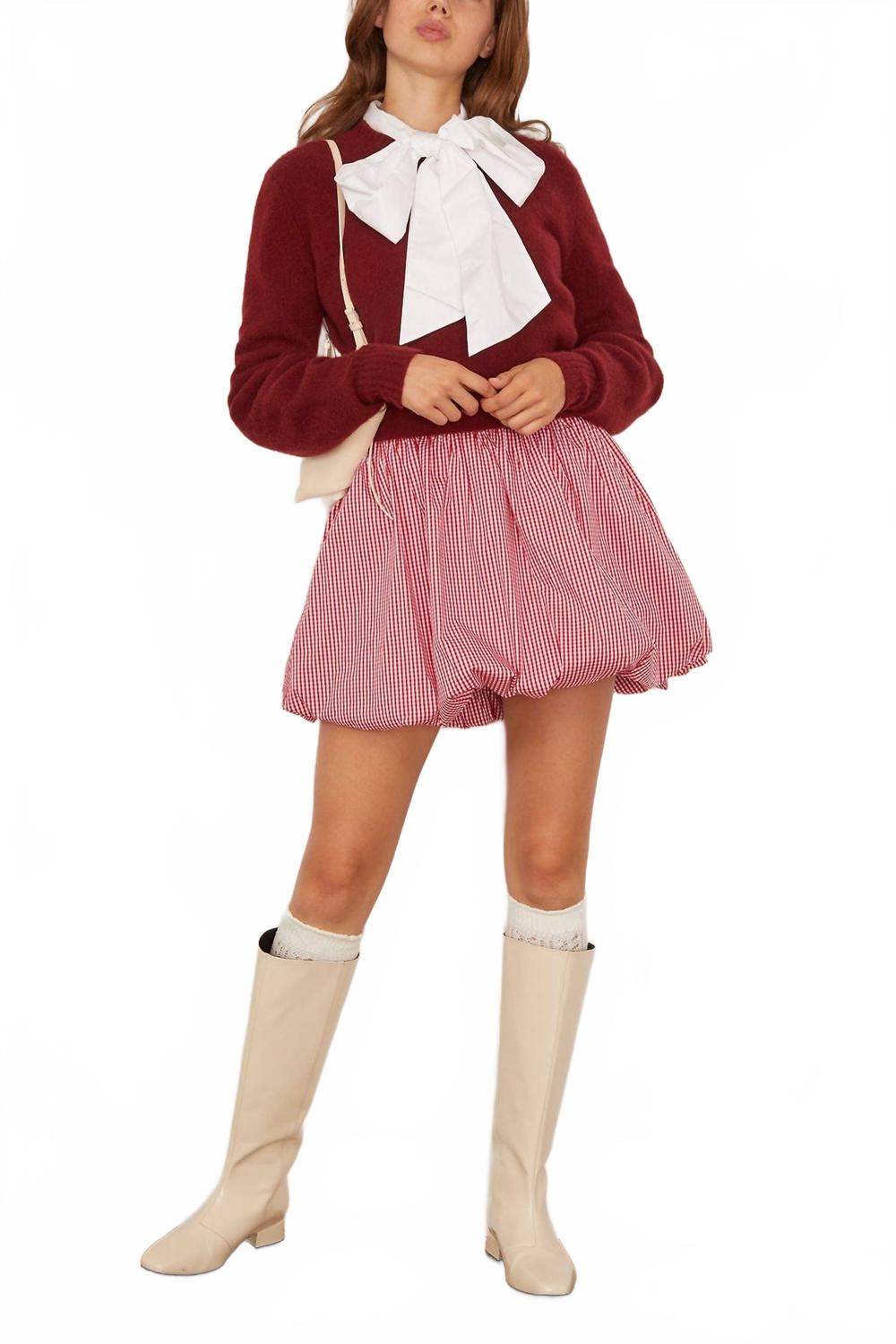 Kinsley Bubble Skirt In Carmine