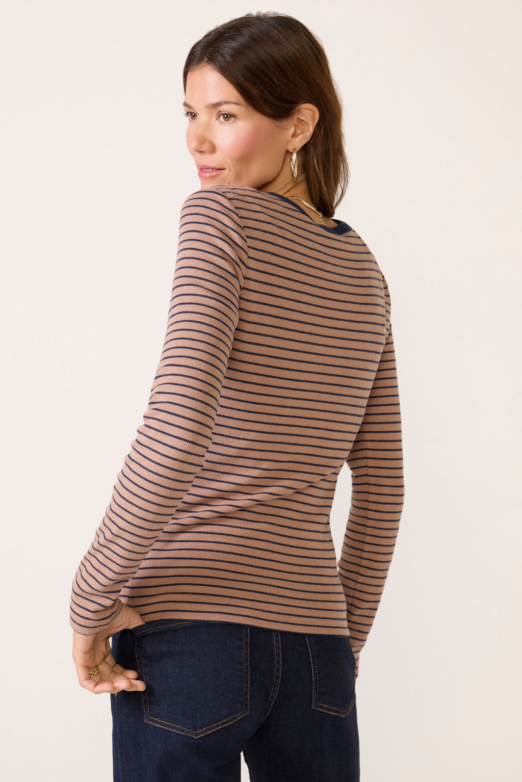 Women's Stella Stripe Henley Top