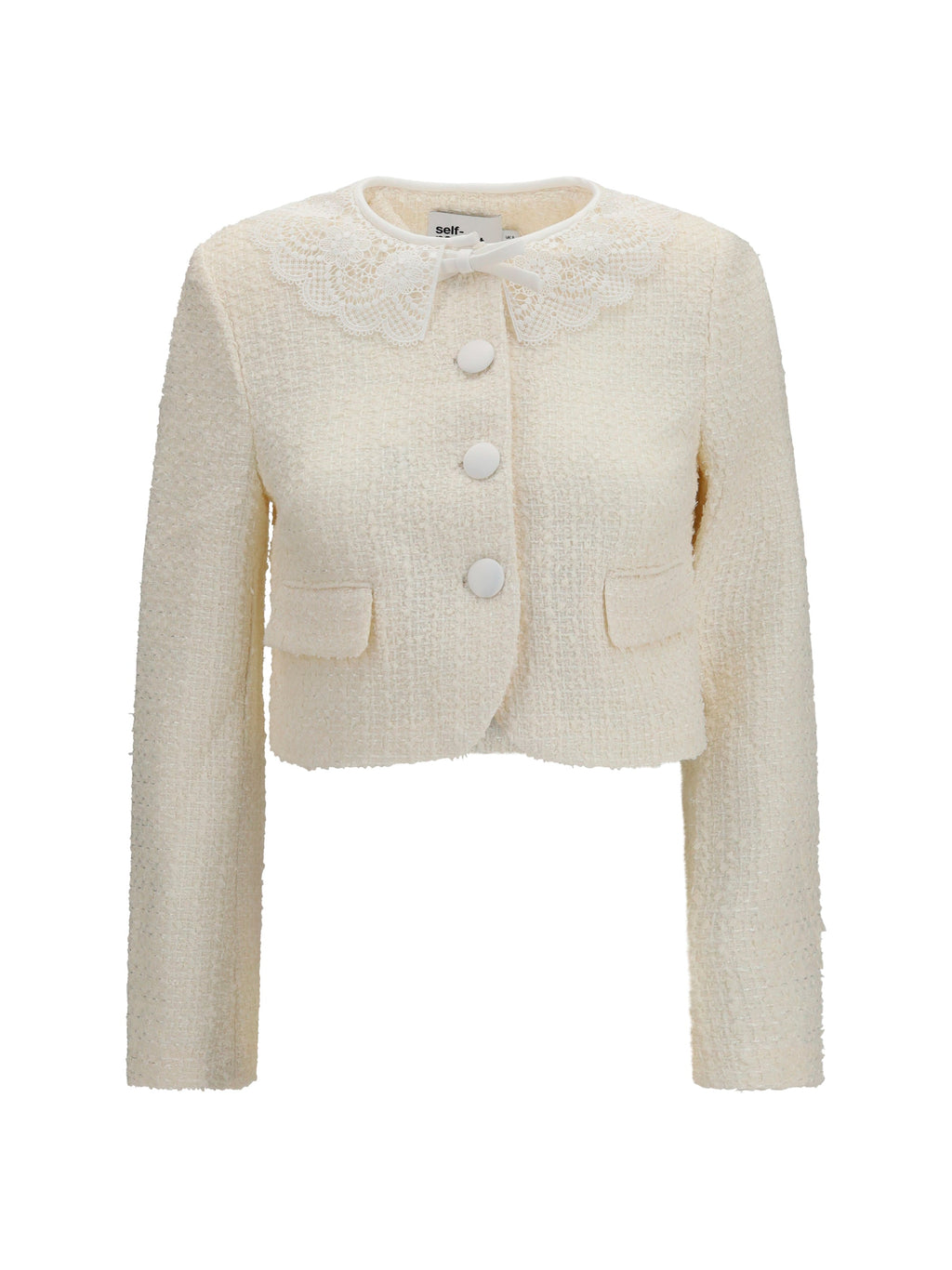 Self-Portrait Women Bouclé Jacket With Lace Collar