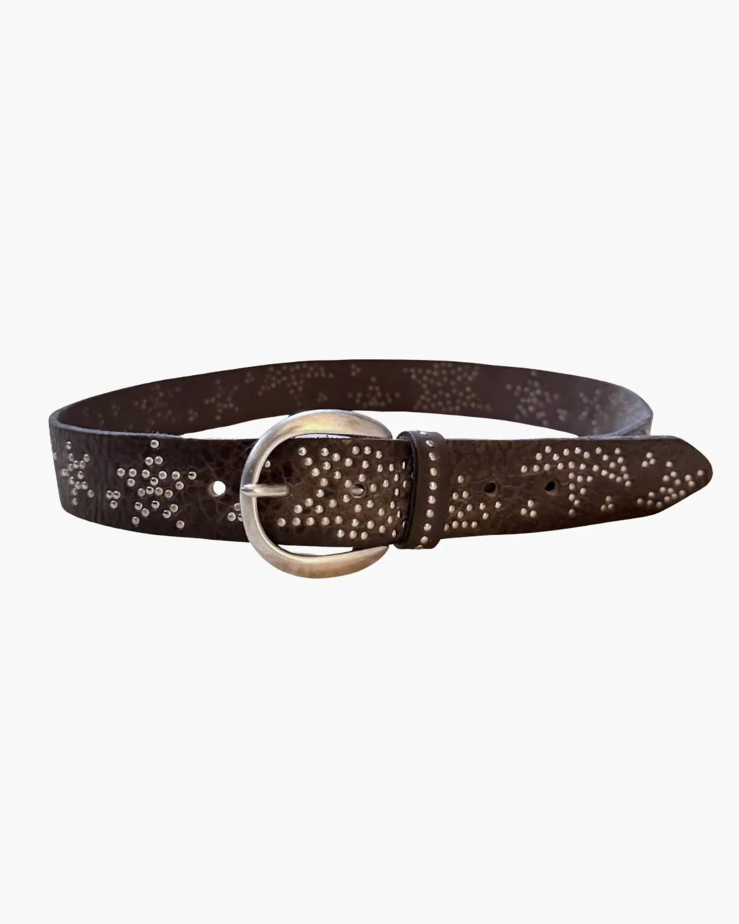 Women's Starleen Leather Belt In Anthracite Silver