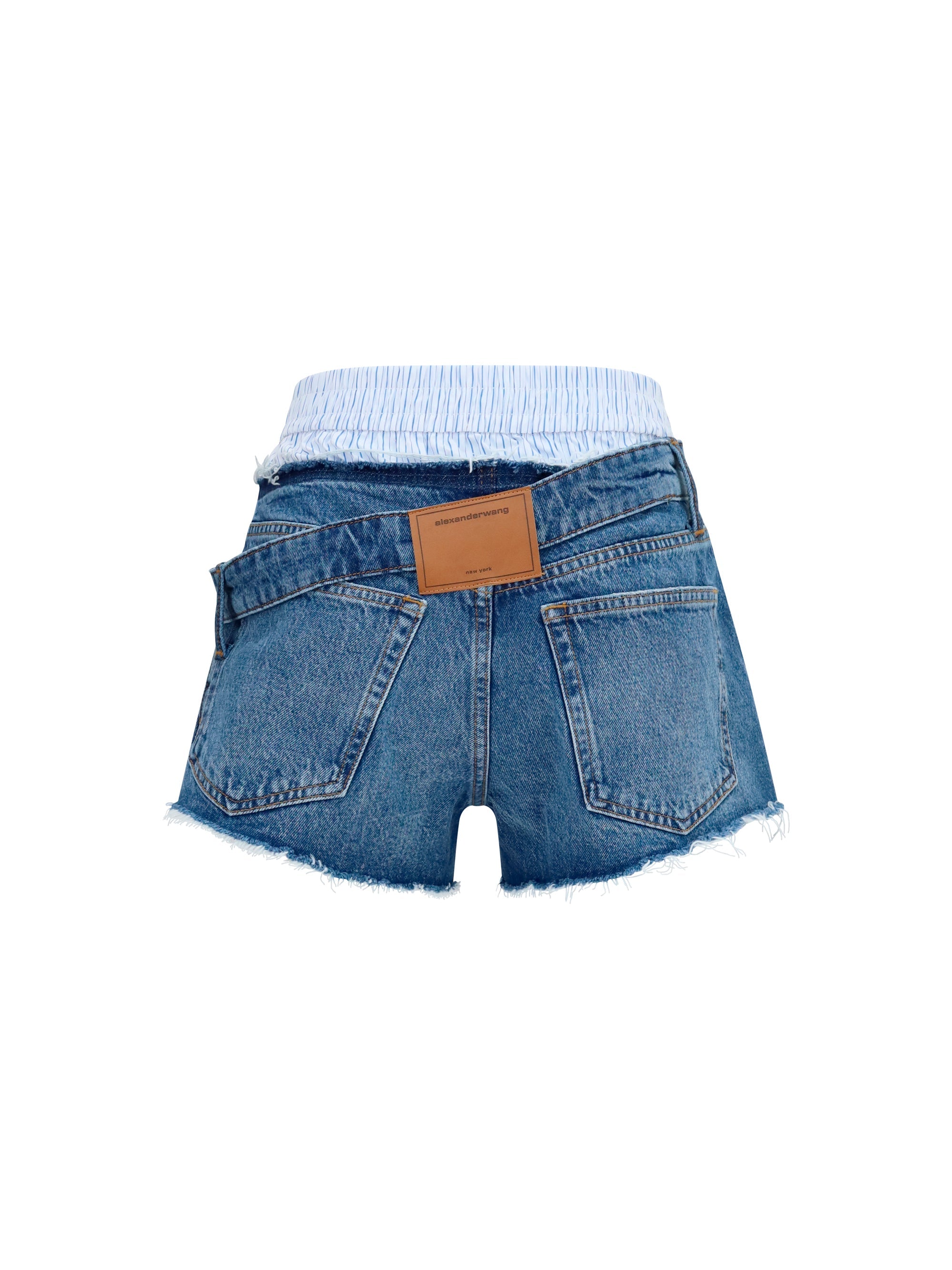 Alexander Wang Women Denim Shorts With Boxer Detail
