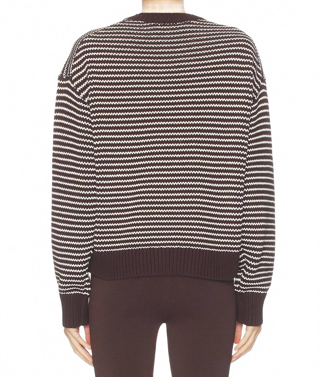 Aura Long Sleeve Jersey Sweater In Mocha