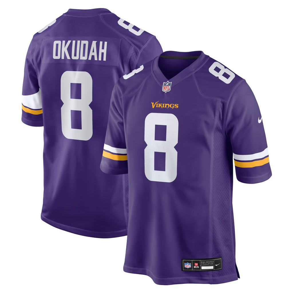 Minnesota Vikings Jeff Okudah Purple Team Game Jersey