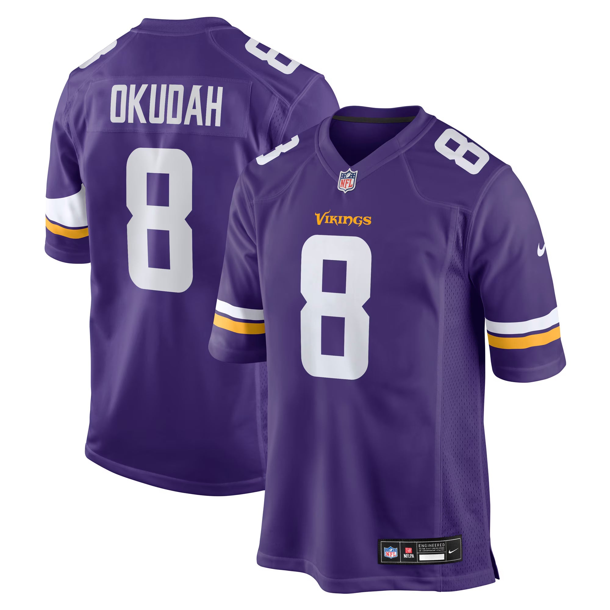 Minnesota Vikings Jeff Okudah Purple Team Game Jersey