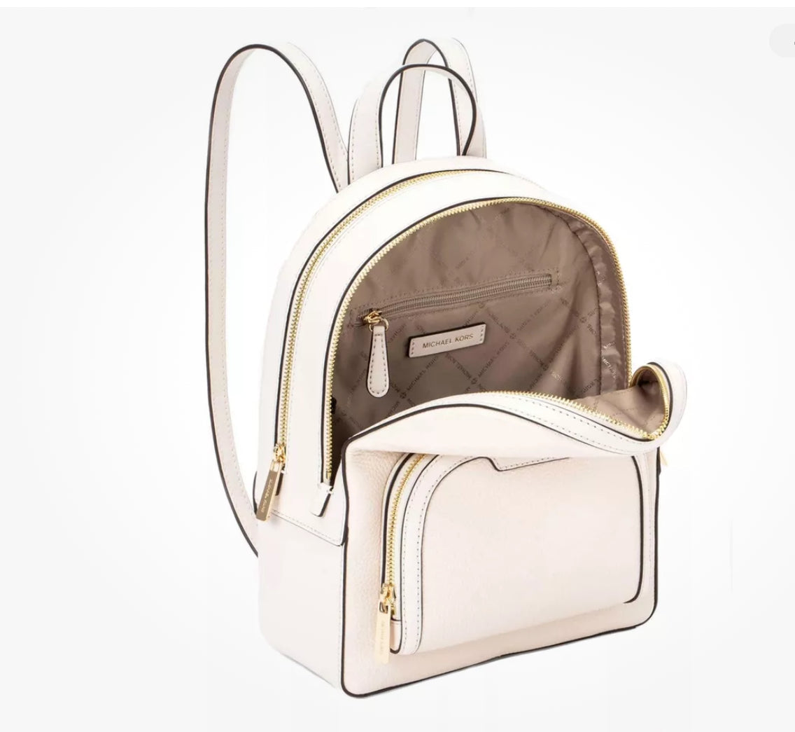 NWT Michael Kors Unisex Jaycee Leather Medium Backpack In Light Cream