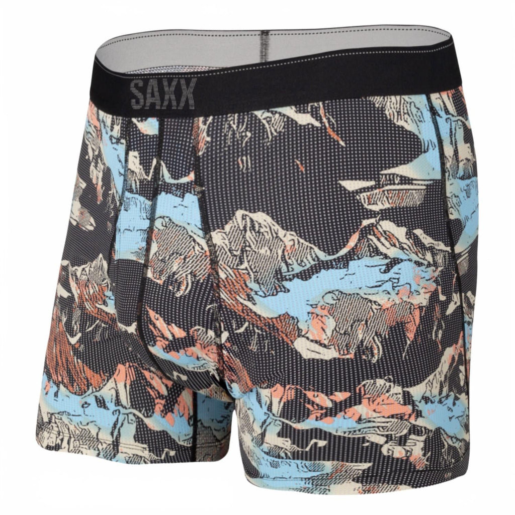 Quest Quick Dry Mesh Boxer Brief In Black Mountainscape
