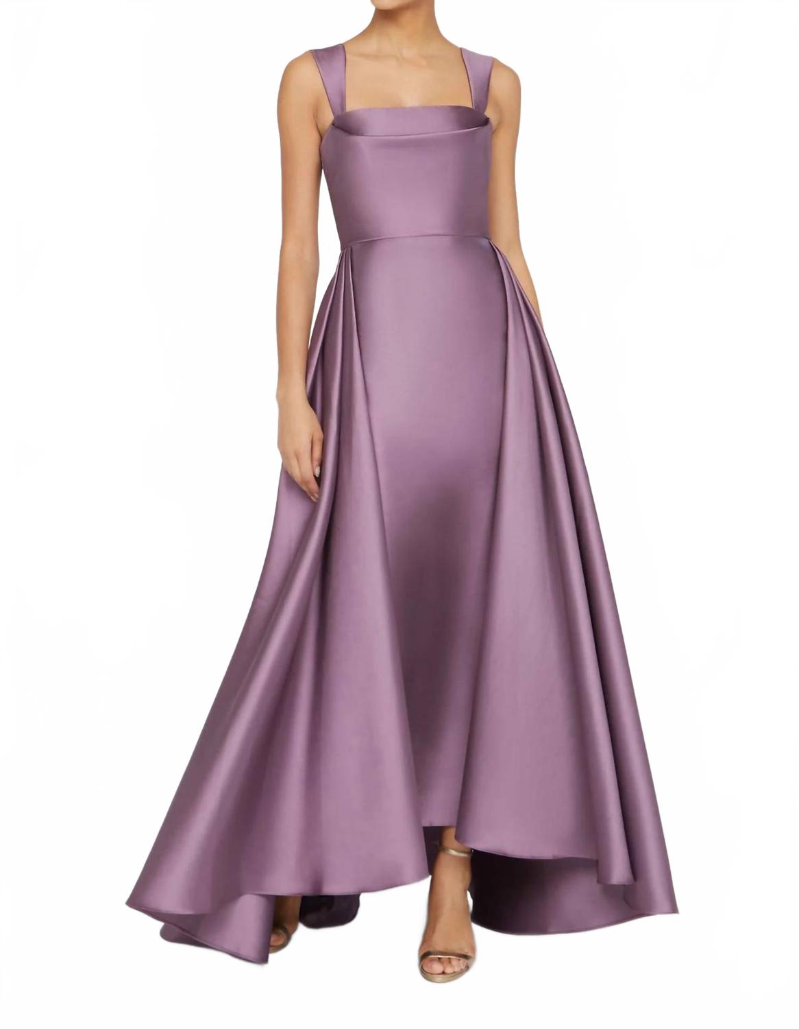 Zendaya Mikado Walk Through Gown In Chrome Lavender