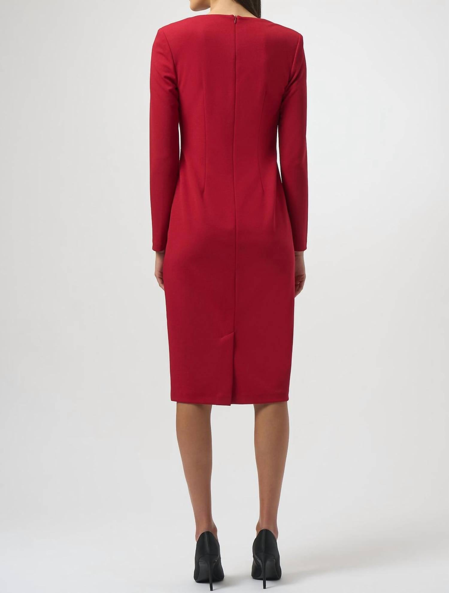 Sheath Dress In Deep Cherry
