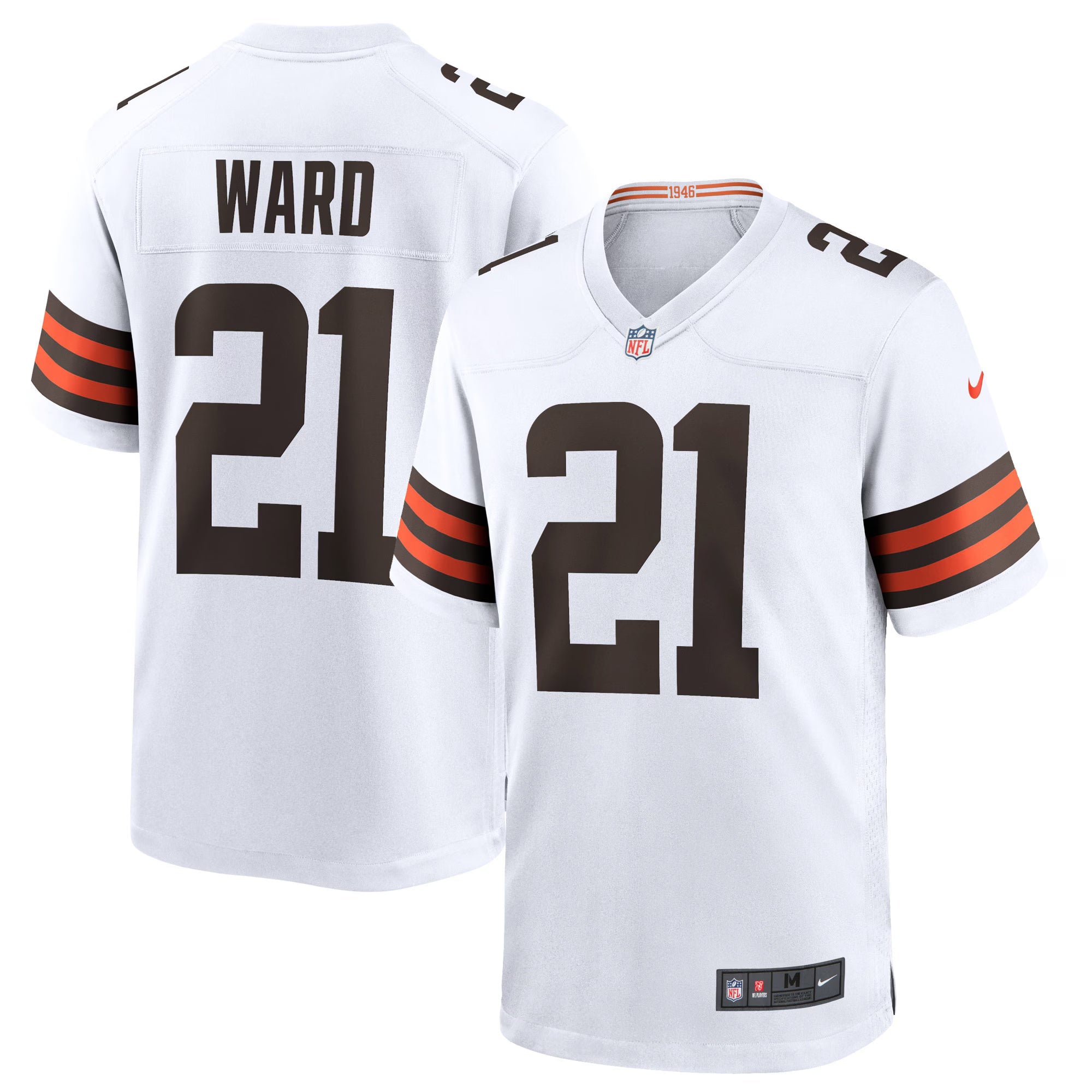 Cleveland Browns Denzel Ward White Game Jersey