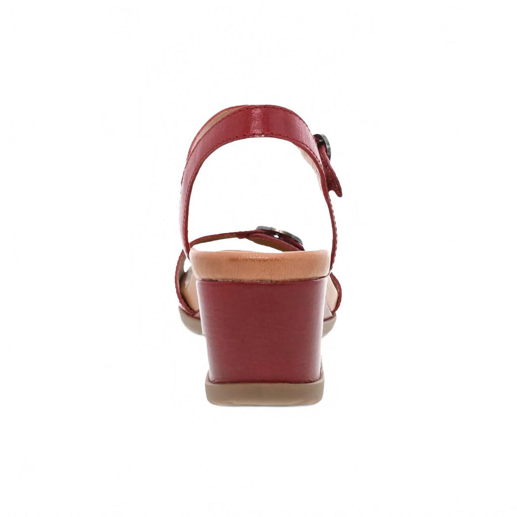 Women's Arielle Leather Wedge Sandals In Red Glazed