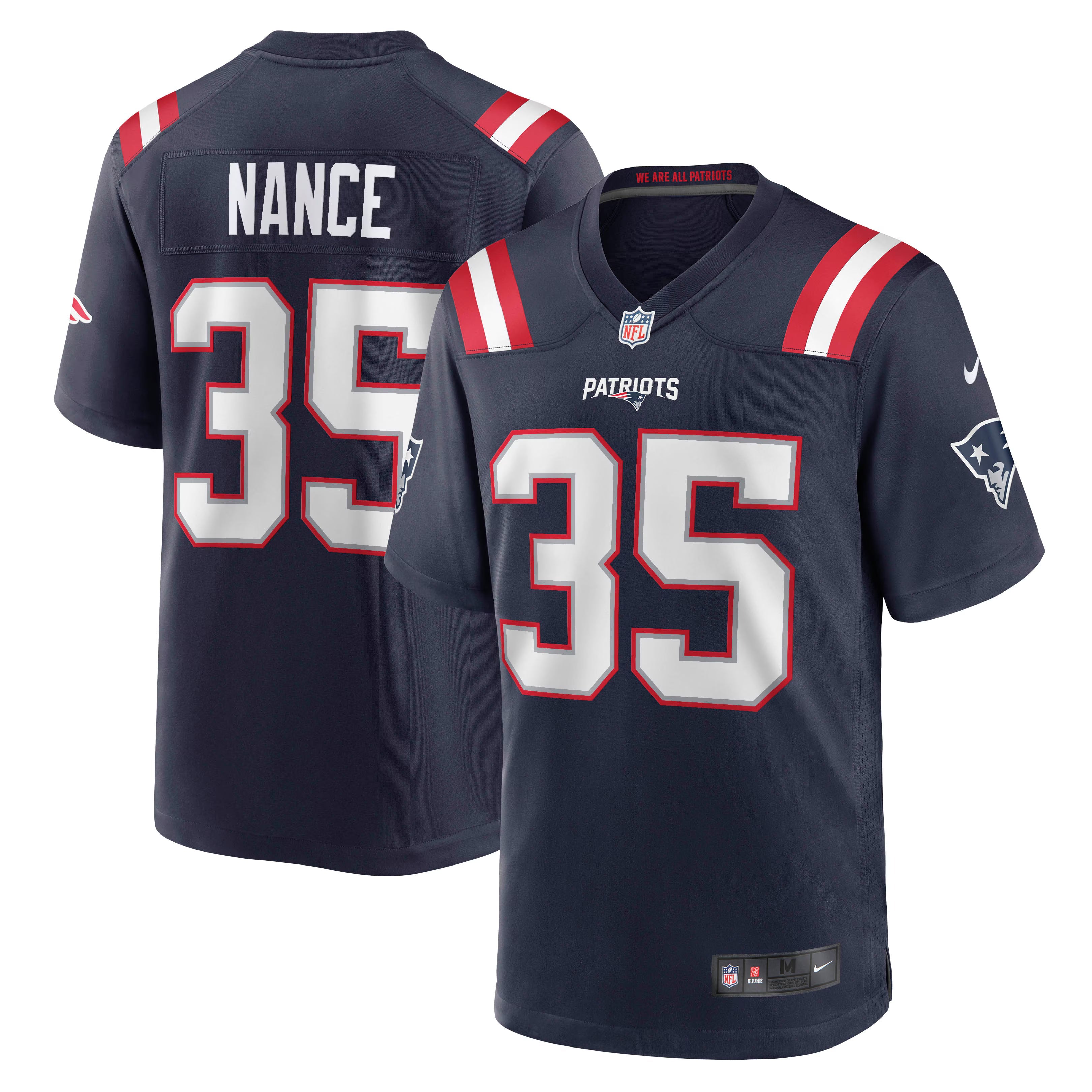 New England Patriots Jim Nance Navy Retired Player Jersey