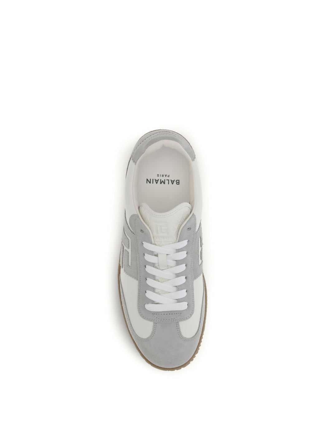 Balmain Men Swan Sneakers In Suede And Smooth Leather