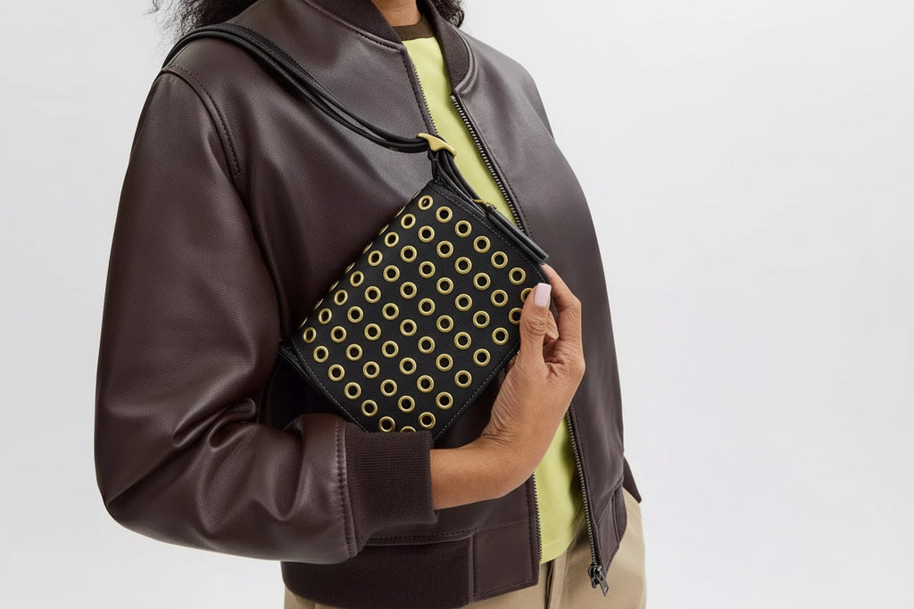 NWT Coach Patricia Legacy Bag 19 With Grommets In Black/Brass