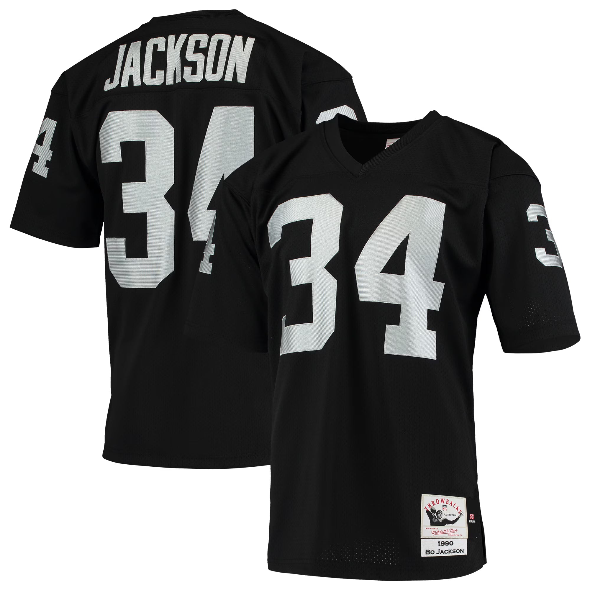 Las Vegas Raiders 1990 Bo Jackson Mitchell & Ness Black Authentic Throwback Retired Player Jersey