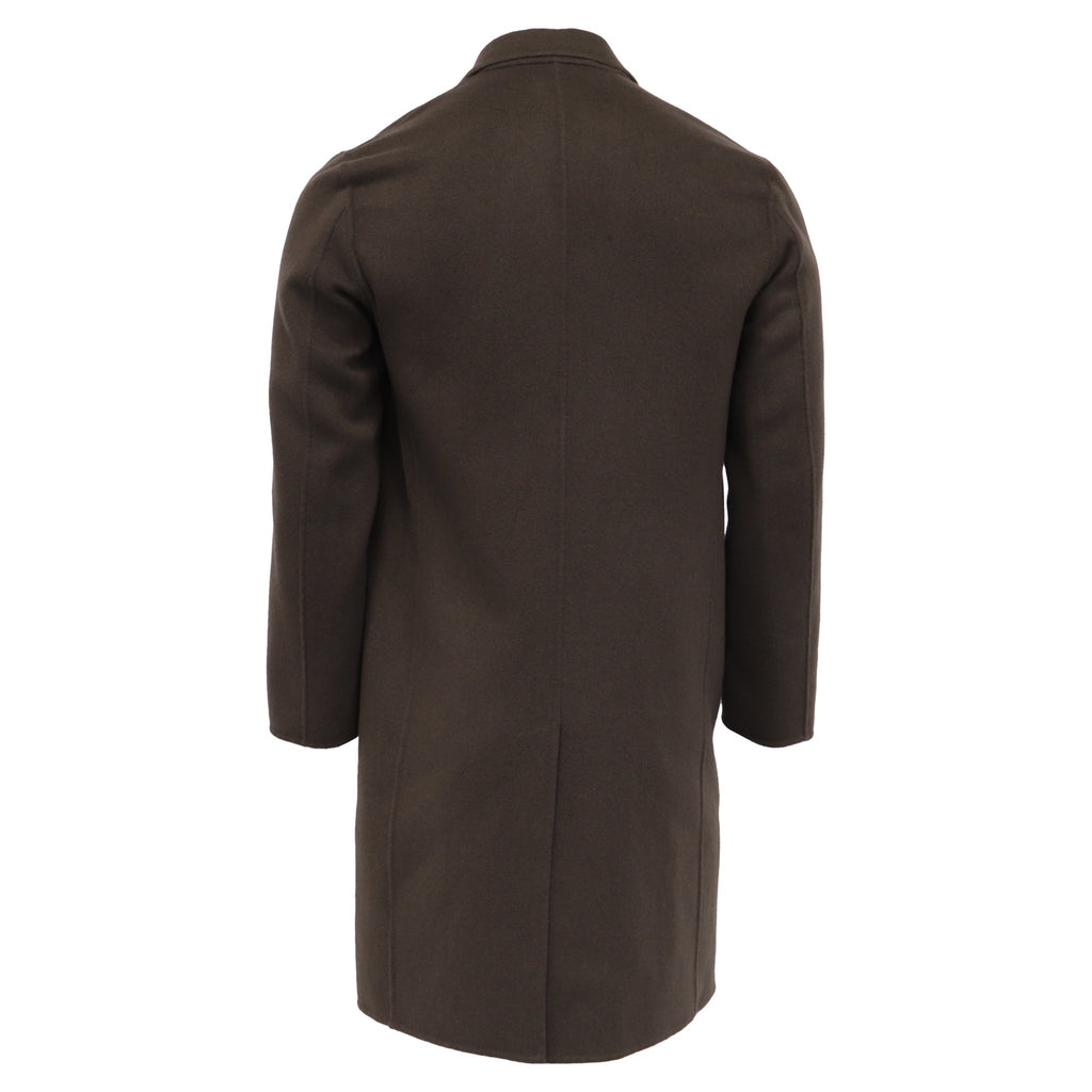 Theory Single-Breasted Coat in Brown Wool