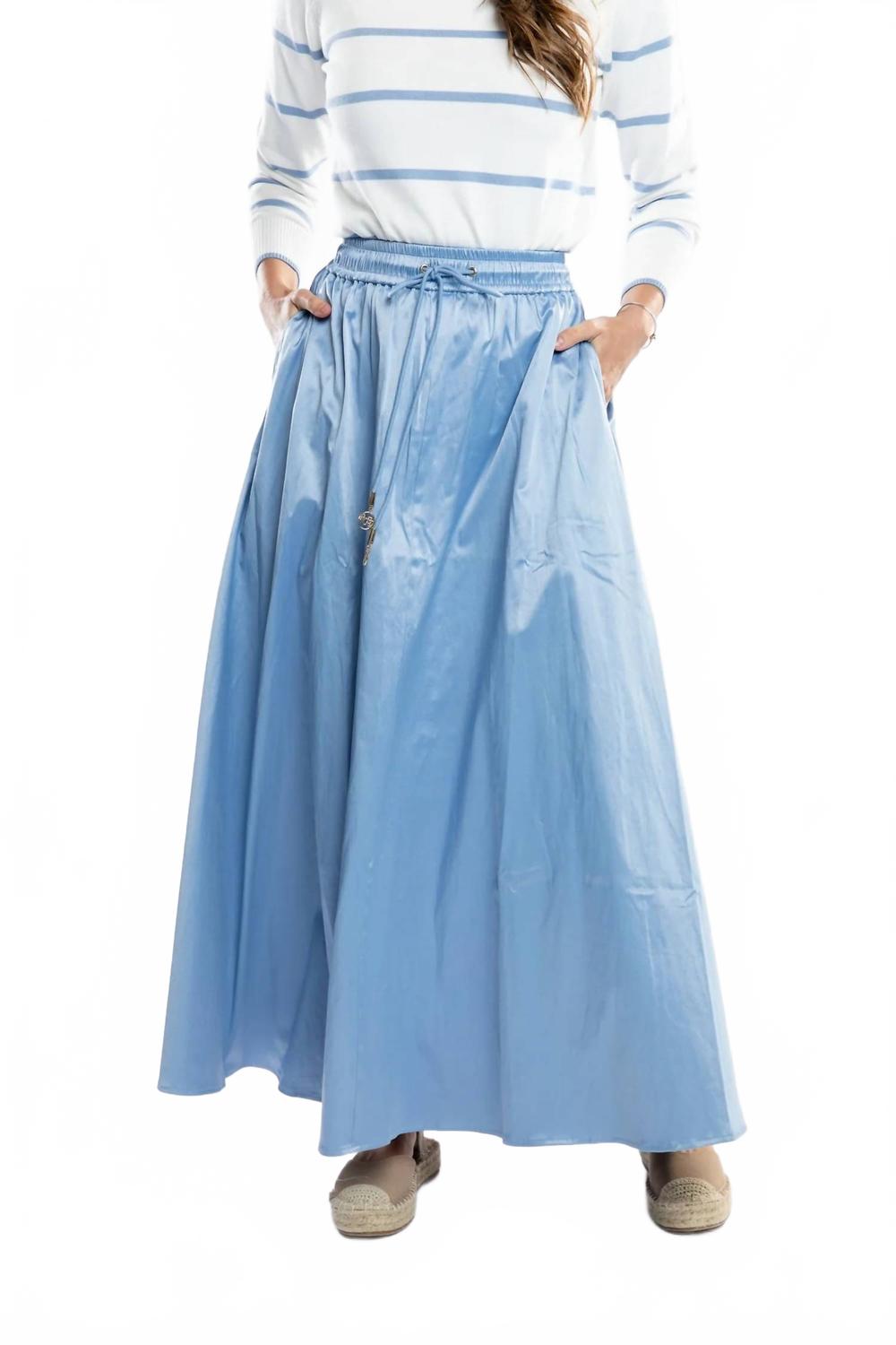 Serena Satin Skirt In Blueberry