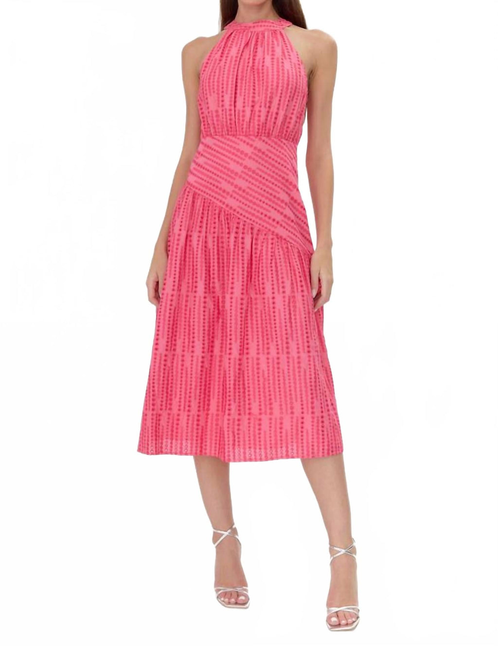 Sophie Halter Midi Dress In Pink