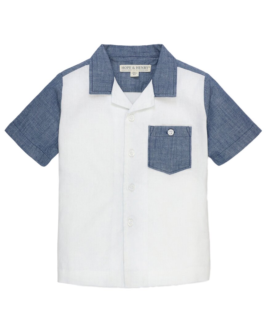 Hope & Henry Pieced Short Sleeve Camp Shirt